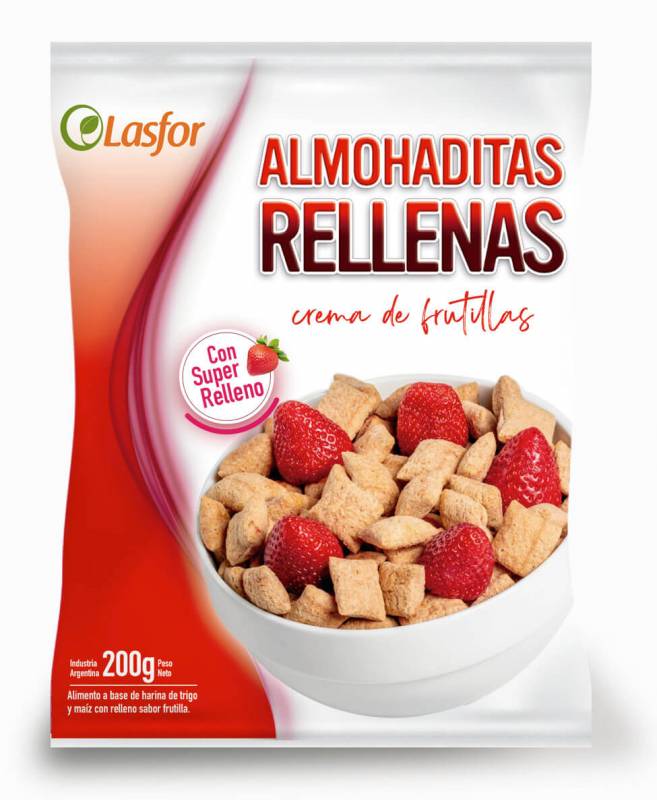 Cereales Almohaditas Rellenas Frutilla Lasfor X 180 Grs