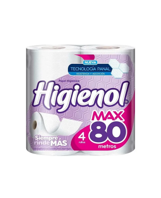 Papel Higienico Higienol Max 80 Mts X 4 Rollos